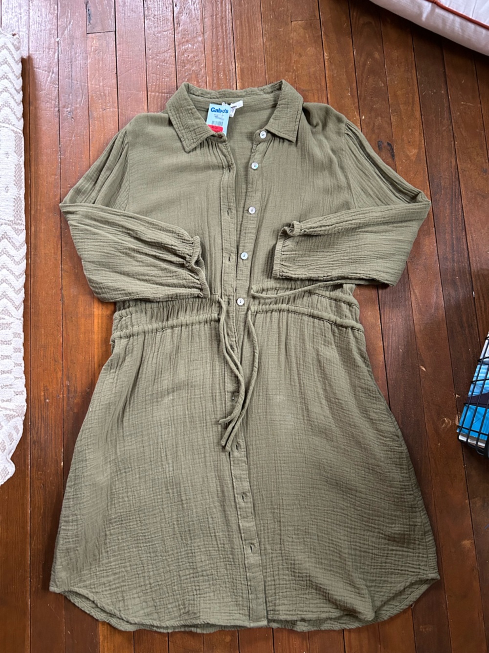 Maurices Olive Green Button-Front Shirt Dress